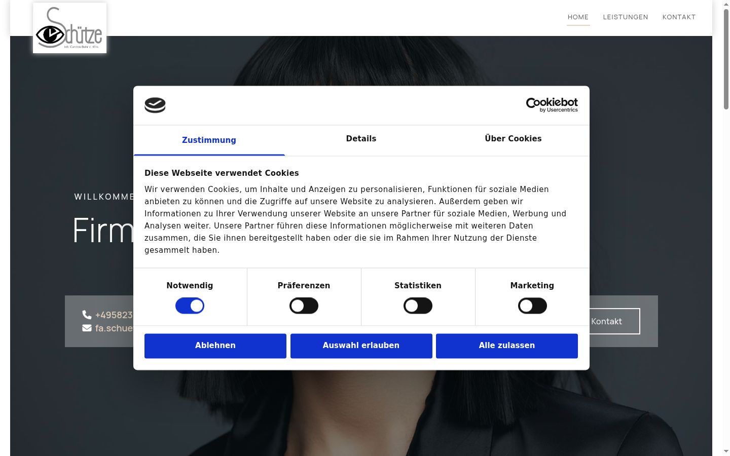 Screenshot of the consent banner shown before any interaction
