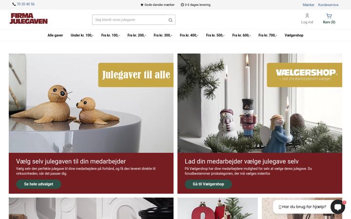 Screenshot of firmajulegaven.dk
