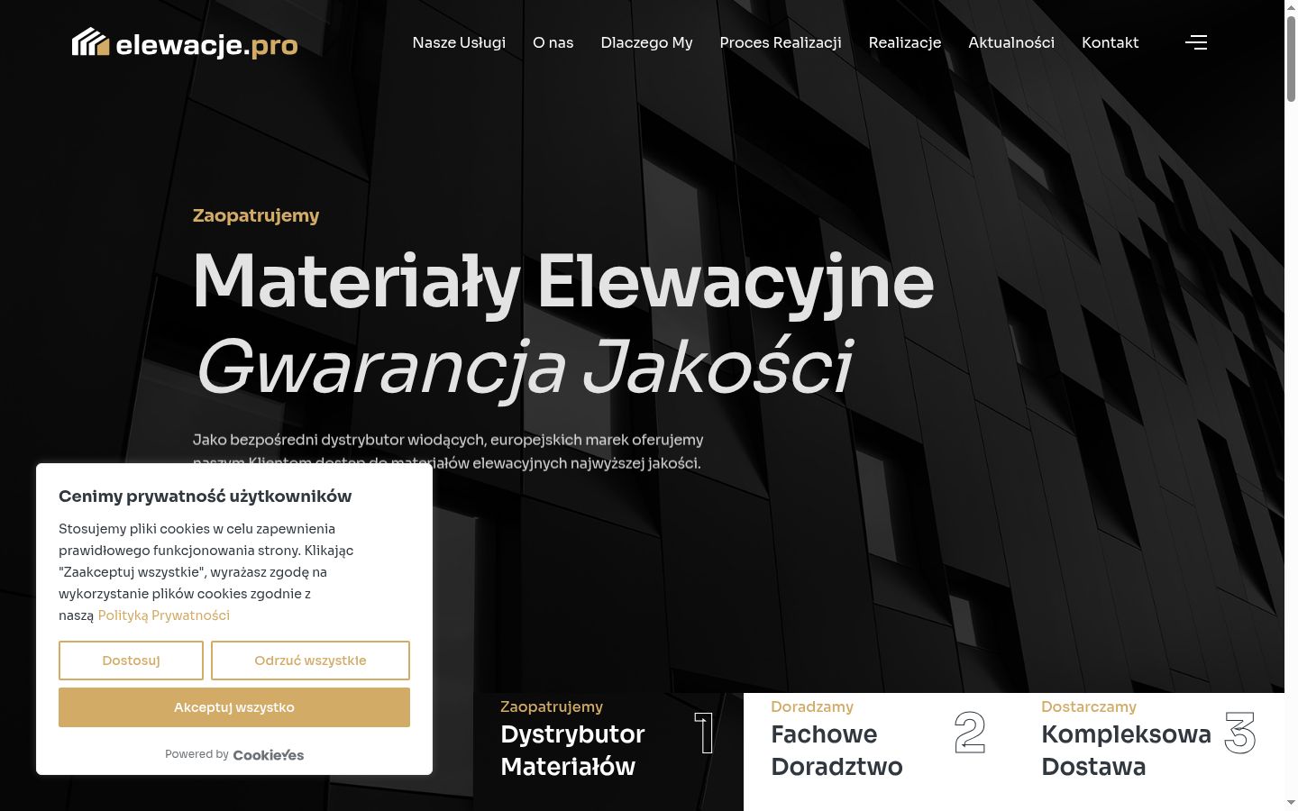 Zrzut ekranu banera zgody wyświetlanego przed jakąkolwiek interakcją