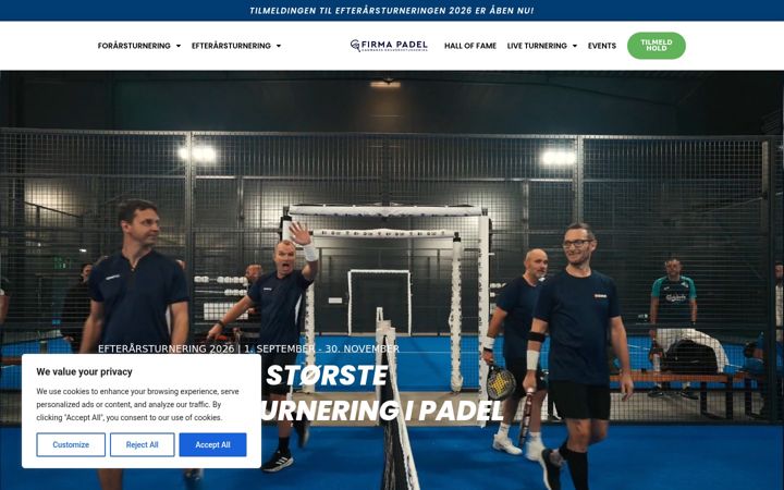 Screenshot of firmapadel.dk
