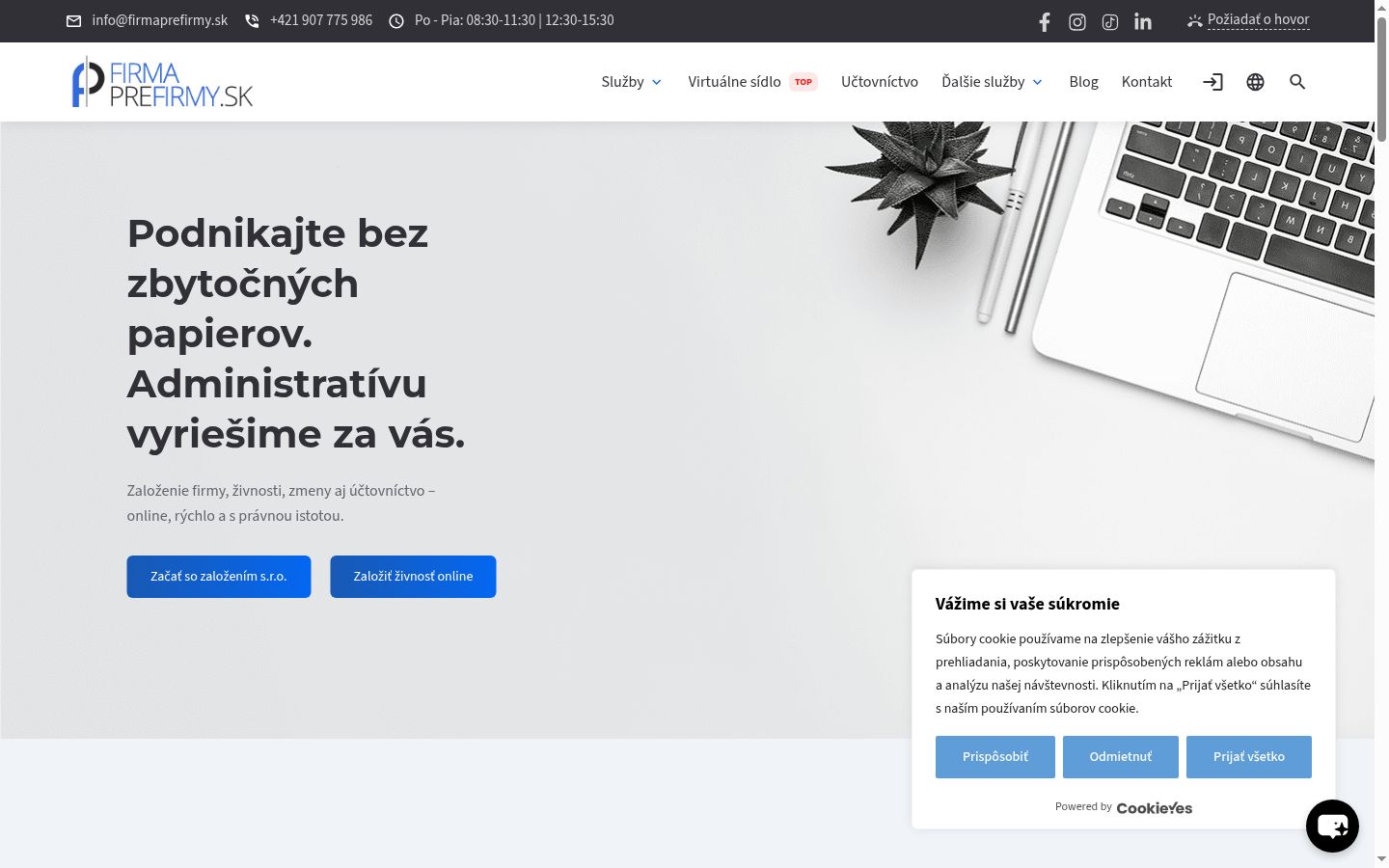 Captura de pantalla del banner de consentimiento mostrado antes de cualquier interacción