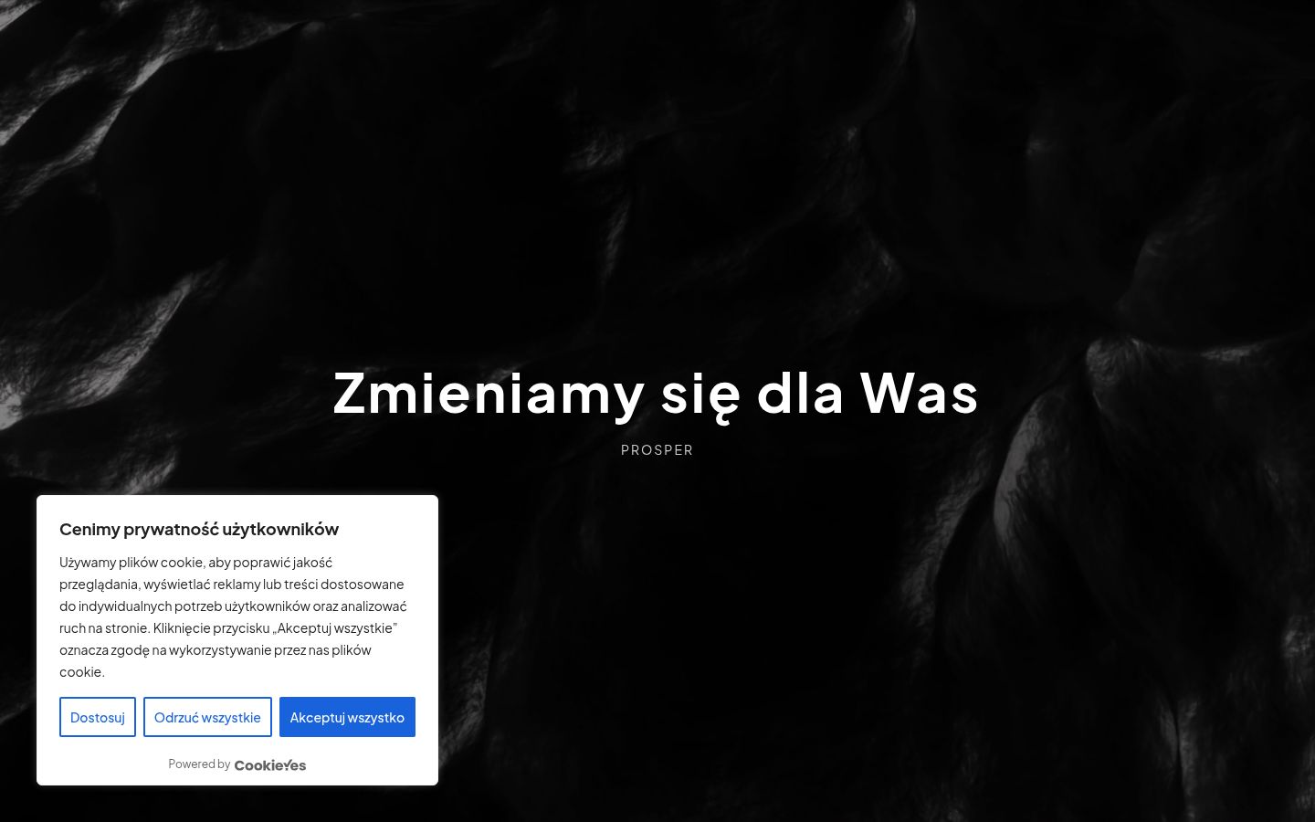 Captura de pantalla del banner de consentimiento mostrado antes de cualquier interacción
