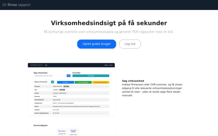 Screenshot of firmarapport.dk