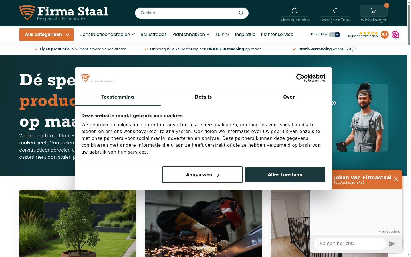 Snímek obrazovky baneru souhlasu zobrazeného před jakoukoli interakcí