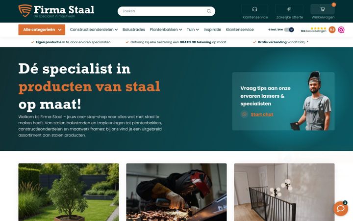 Screenshot of firmastaal.nl