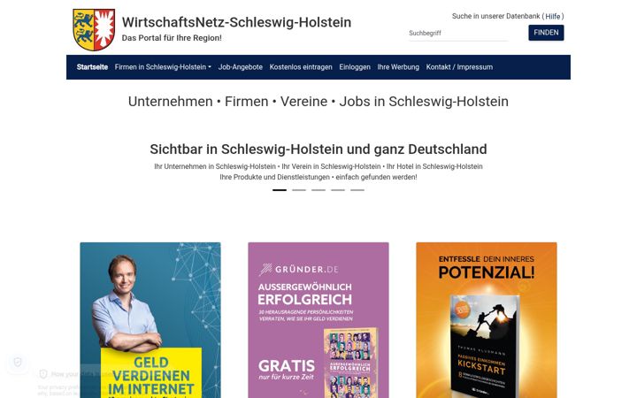 Screenshot of firmen-in-schleswig-holstein.de