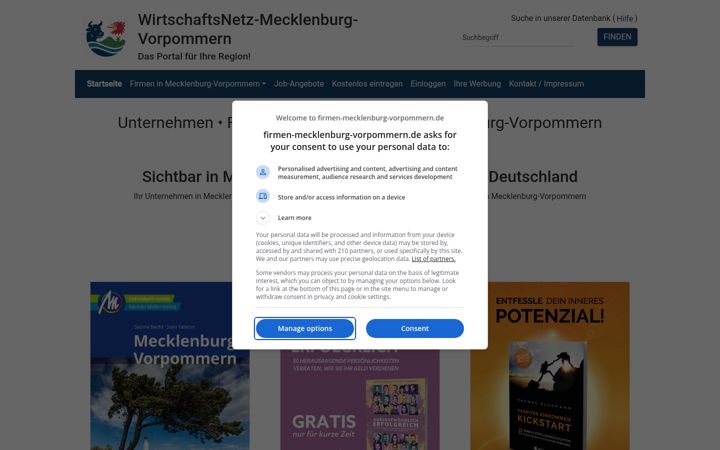 Screenshot of firmen-mecklenburg-vorpommern.de