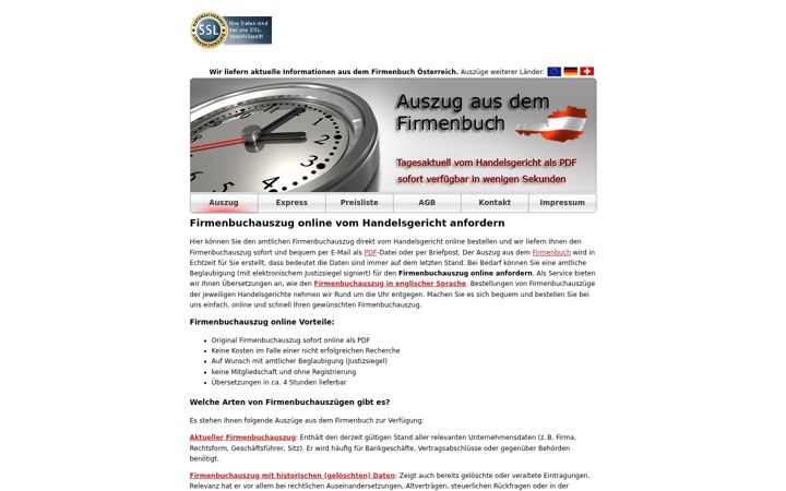 Screenshot of firmenbuch-auszug.at
