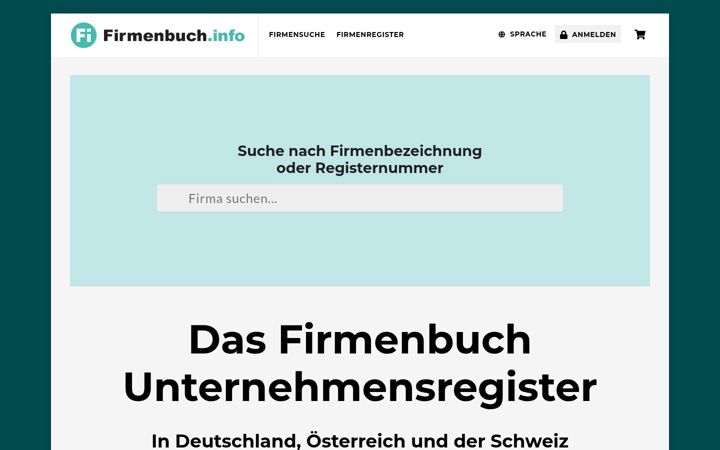 Screenshot of firmenbuch.info