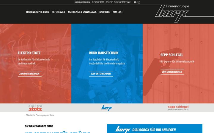 Screenshot of firmengruppe-burk.de