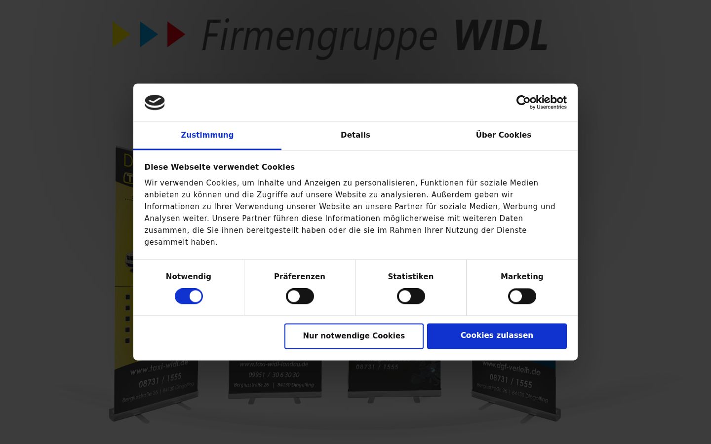 Screenshot tal-banner tal-kunsens muri qabel kwalunkwe interazzjoni