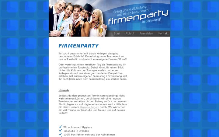 Screenshot of firmenparty-dresden.de