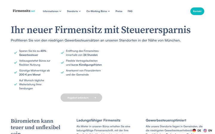 Screenshot stránky firmensitz.net