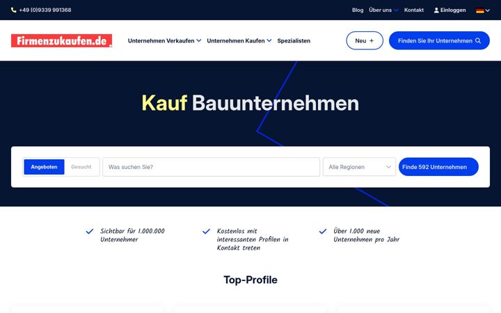 Screenshot of firmenzukaufen.de