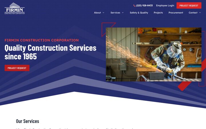 Screenshot of firminconstruction.com