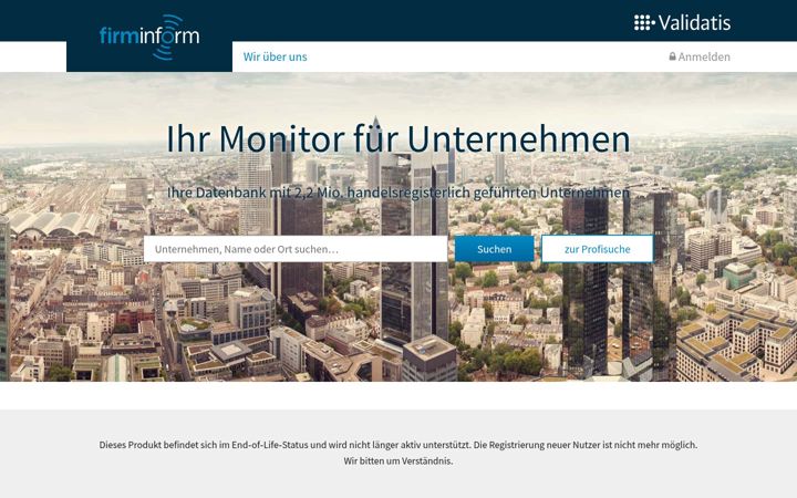 Screenshot of firminform.de
