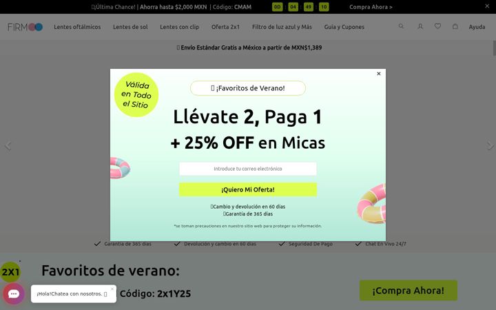 Screenshot of firmoo.com.mx