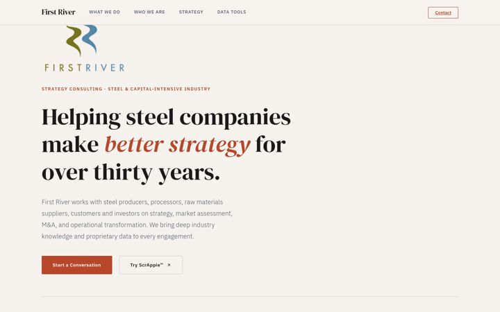 Screenshot of first-river.com