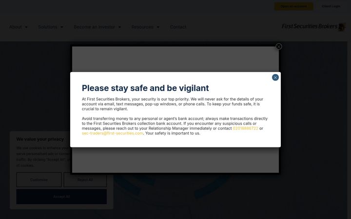 Screenshot of first-securities.com