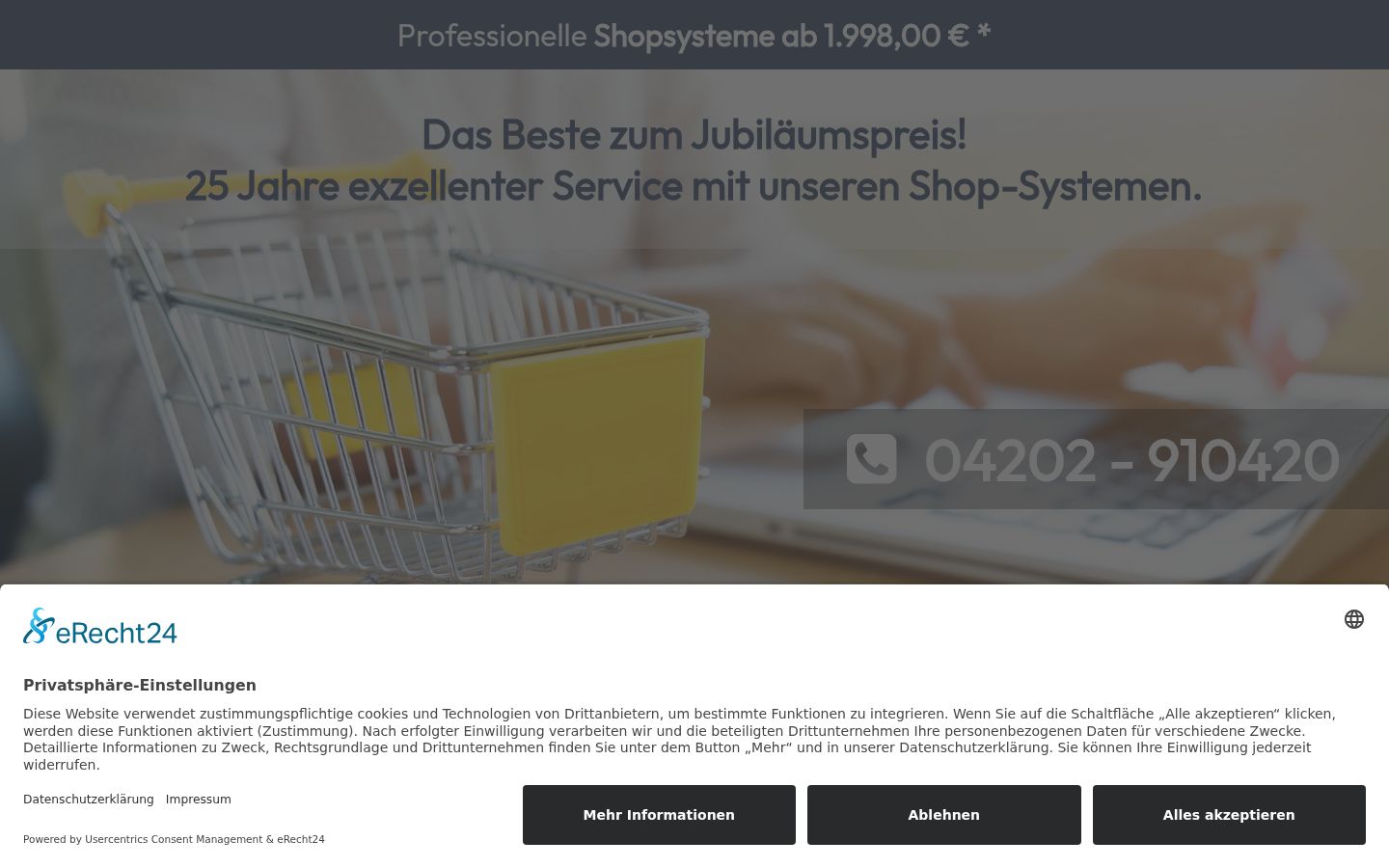 Screenshot del banner di consenso mostrato prima di qualsiasi interazione