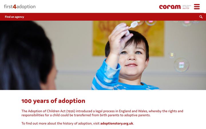 Ekrānuzņēmums no first4adoption.org.uk