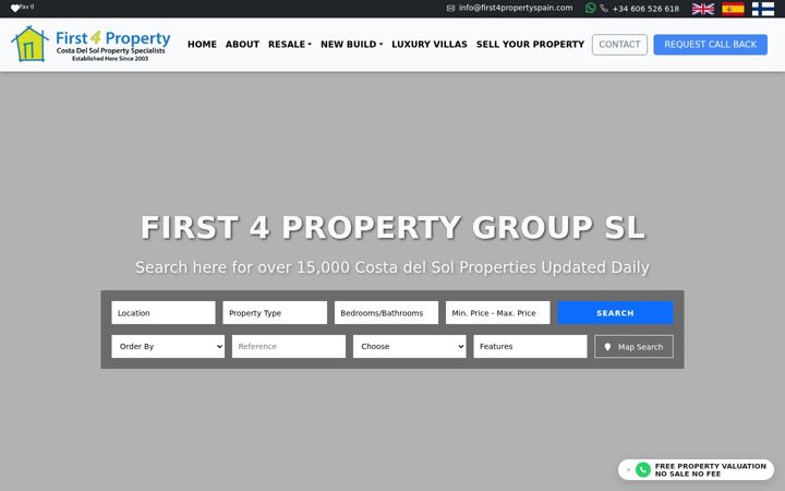 Screenshot of first4propertyspain.com