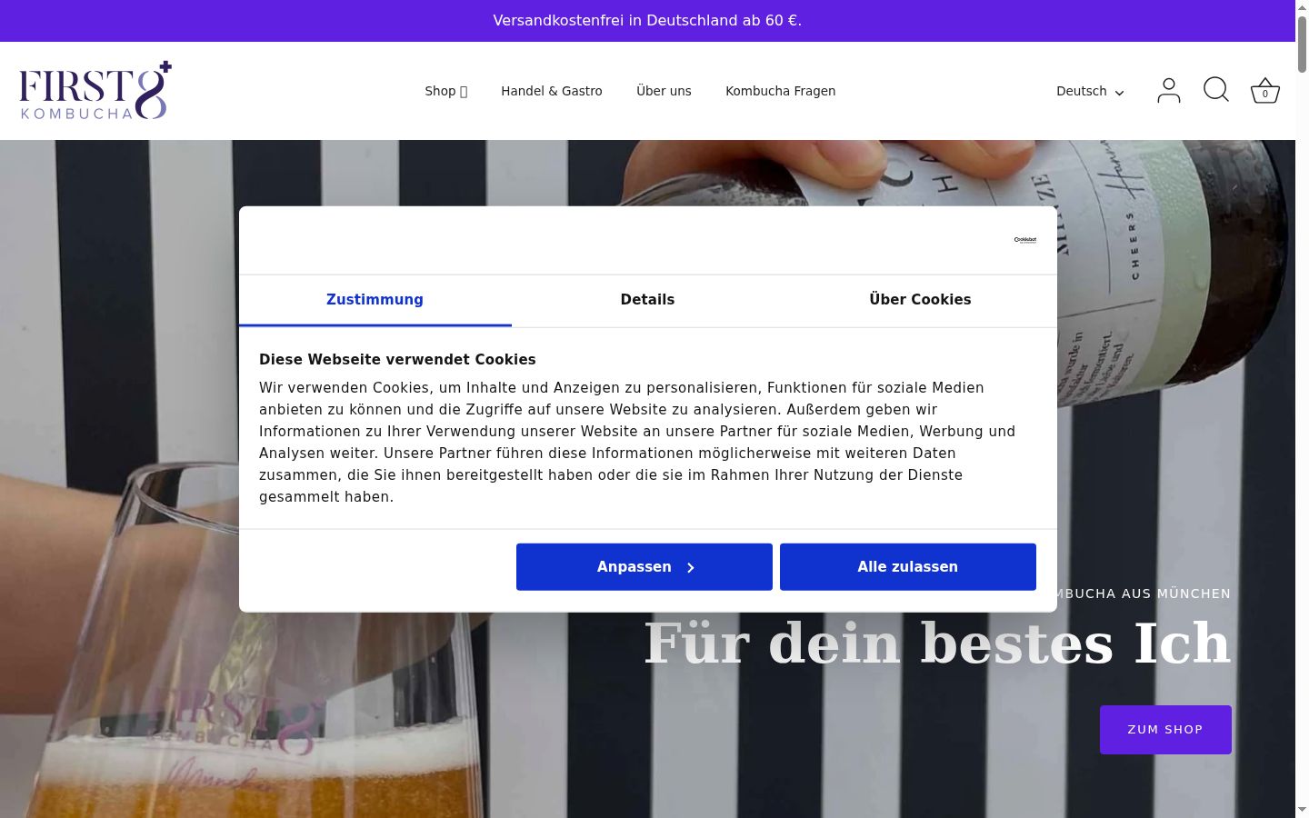 Kuvakaappaus suostumusbannerista, joka näytettiin ennen mitään vuorovaikutusta