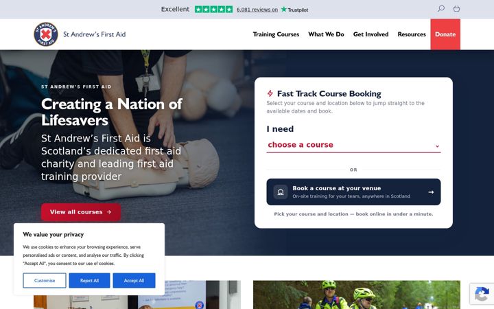 Ekrānuzņēmums no firstaid.org.uk