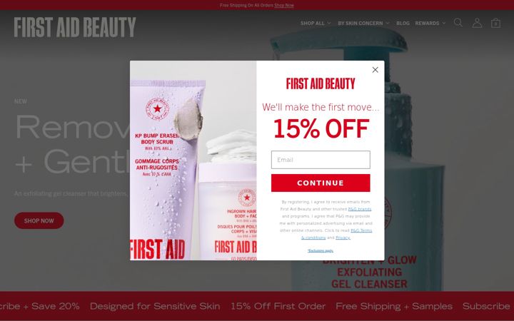 Skærmbillede af firstaidbeauty.com