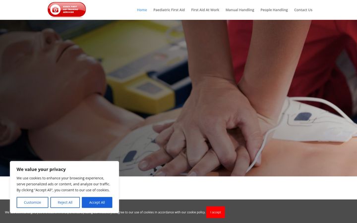 Ekrānuzņēmums no firstaidcoursescambridge.co.uk