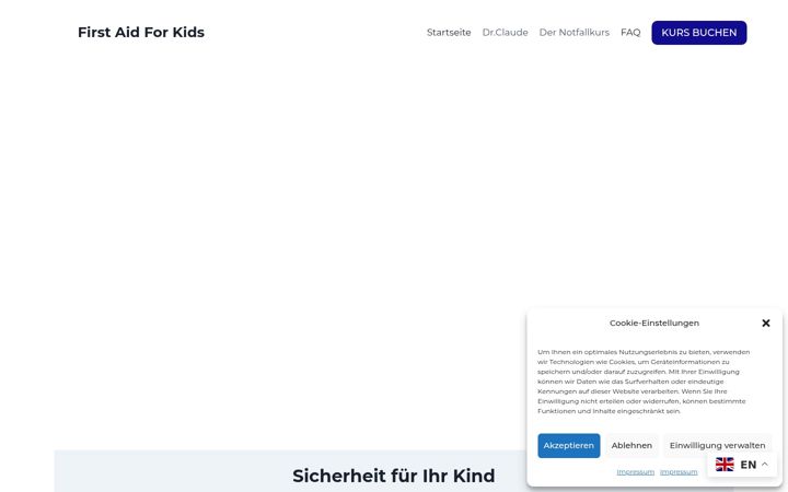 Екранна снимка на firstaidforkids.de
