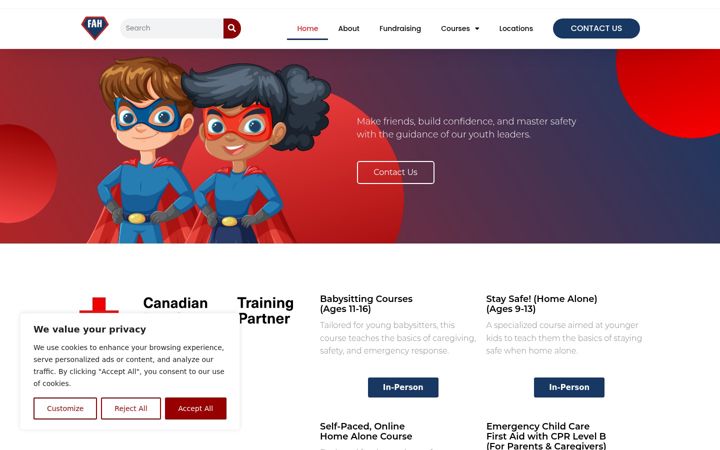 Screenshot of firstaidhero.com