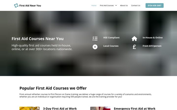 Ekrānuzņēmums no firstaidnearyou.co.uk