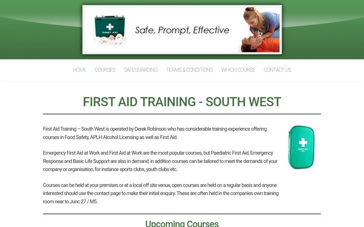 Ekrānuzņēmums no firstaidtraining-southwest.co.uk