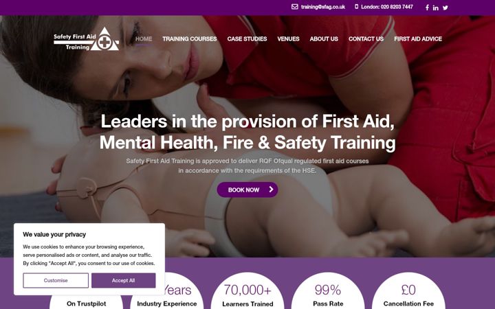 Ekrānuzņēmums no firstaidtraining.co.uk