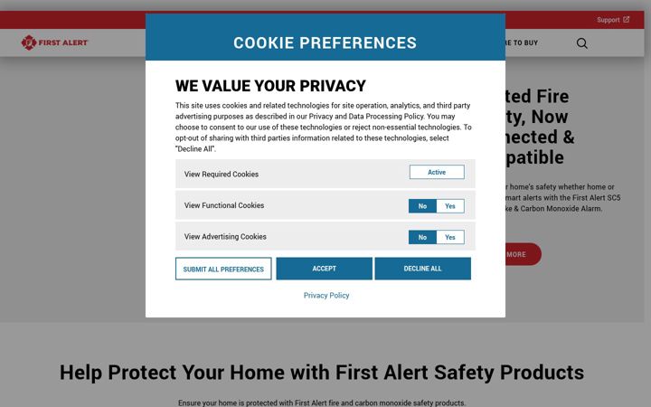 Screenshot of firstalert.ca