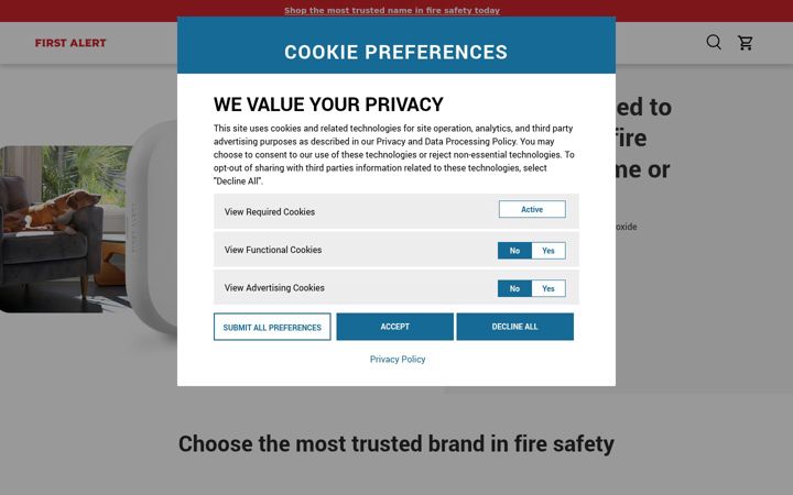 Screenshot of firstalert.com