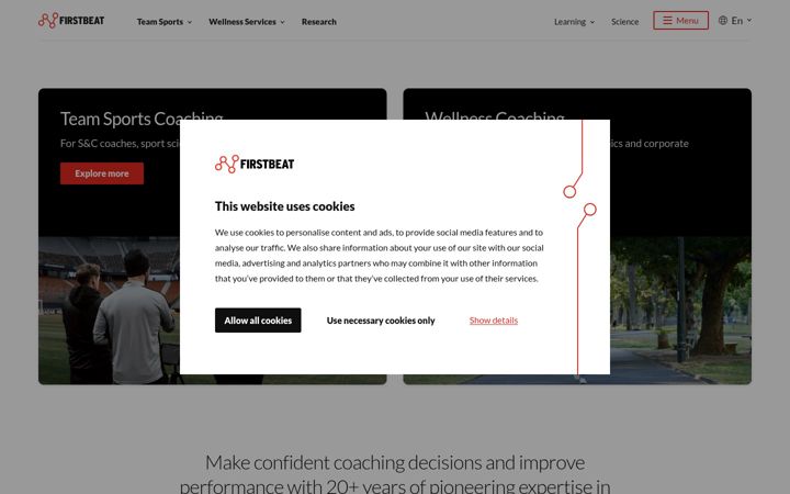 Screenshot of firstbeat.com