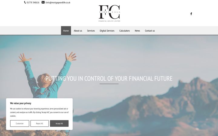 Screenshot of firstcallfinancialadvice.co.uk