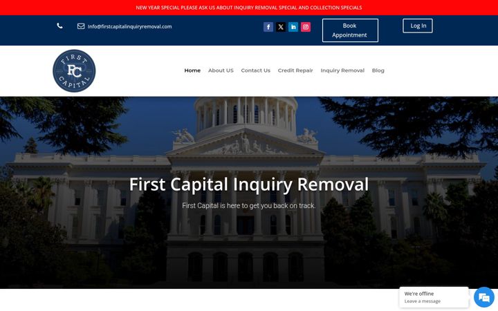 Screenshot of firstcapitalinquiryremoval.com