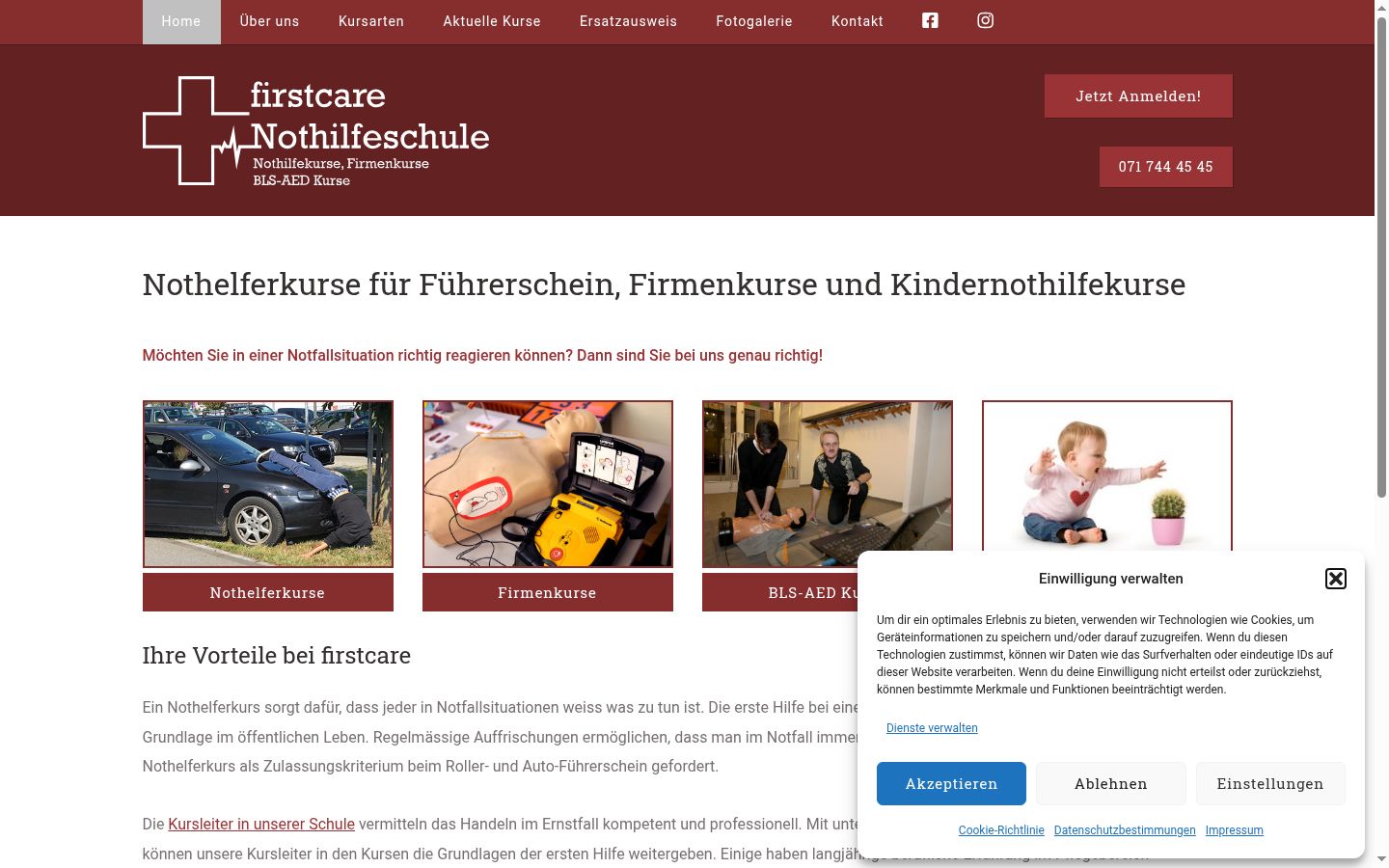 Ekrānuzņēmums ar piekrišanas baneri, kas tika rādīts pirms jebkādas mijiedarbības