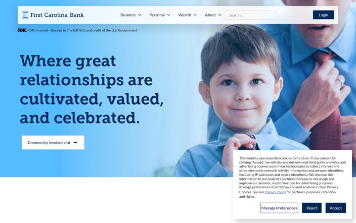 Screenshot van firstcarolinabank.com