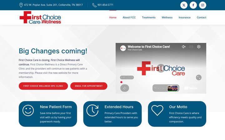 Screenshot of firstchoicecarecollierville.com