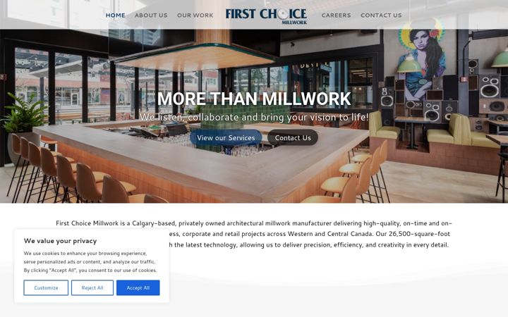 Screenshot of firstchoicemillwork.ca