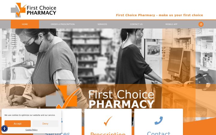 Screenshot of firstchoicepharmacy.ie