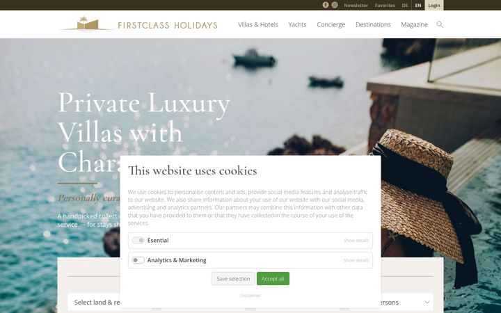 Screenshot of firstclass-holidays.org