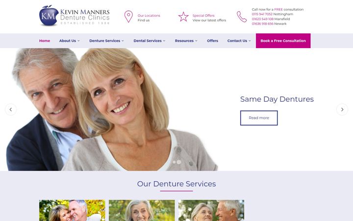 Screenshot of firstclassdentures.co.uk