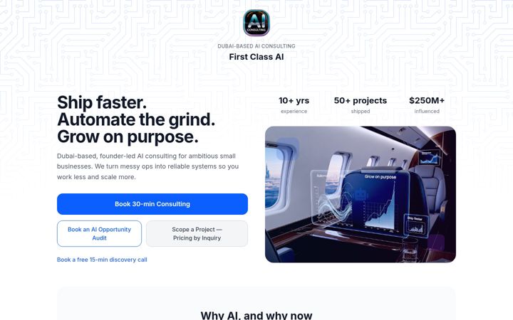 Screenshot of firstclasshq.com