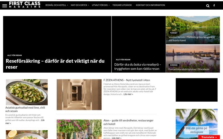 Screenshot of firstclassmagazine.se