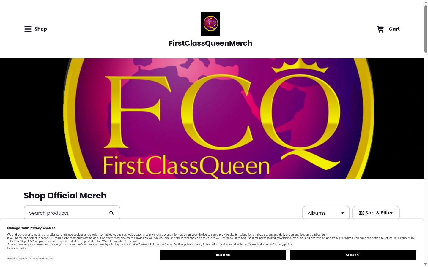 Screenshot of the consent banner shown before any interaction